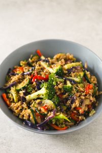 Brown rice with vegetables