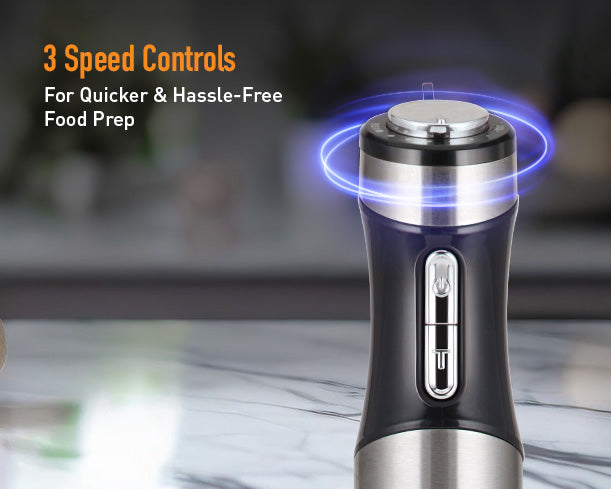 Kent Hand Blender 400W with stainless steel blending shaft and ergonomic handle, ideal for smoothies and soups.