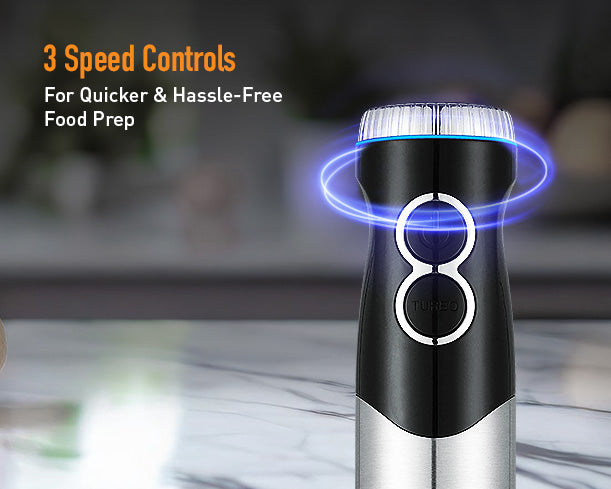 Kent SS Hand Blender 450W with stainless steel blending shaft and ergonomic handle, ideal for smoothies and soups.