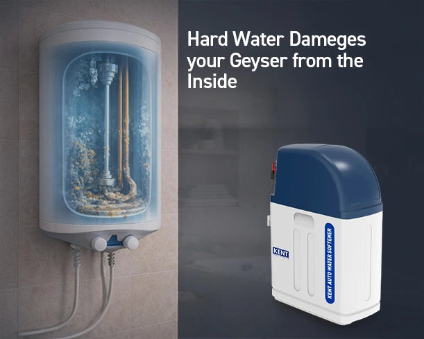 Kent automatic water softener with 8L capacity, featuring digital controls and compact design for efficient water softening.