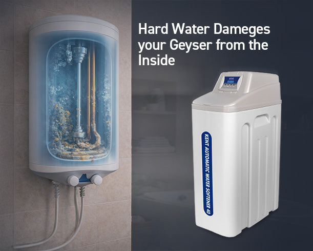 Kent automatic water softener 40L unit with digital controls and resin tank for reducing hard water minerals.