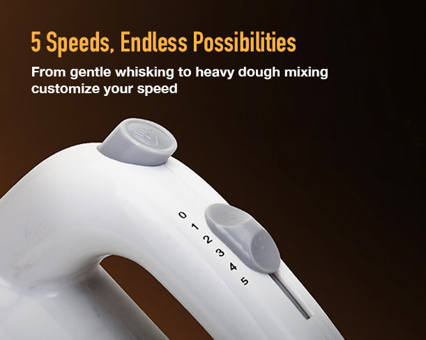 Kent hand blender with 150W motor and ergonomic handle, shown blending ingredients in a container.