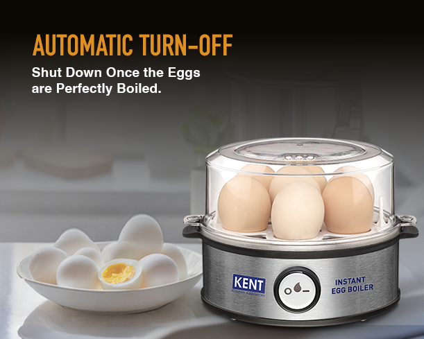 KENT Egg Boiler by Kent RO Systems, showing the compact electric device with egg trays and control panel for quick boiling.