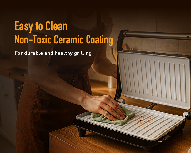 Kent Sandwich Grill from Kent RO Systems with non-stick plates and adjustable temperature control, ready for making sandwiches.
