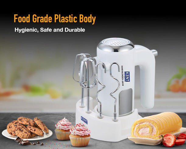 Kent Hand Blender 200W with stainless steel blending shaft and ergonomic handle for smooth mixing and easy control.