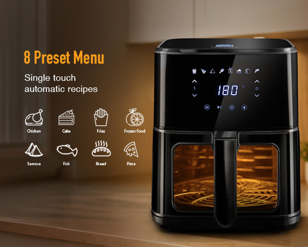Kent Ultra Digital Air Fryer with 4.5L capacity, featuring a sleek design and digital controls for healthy frying.