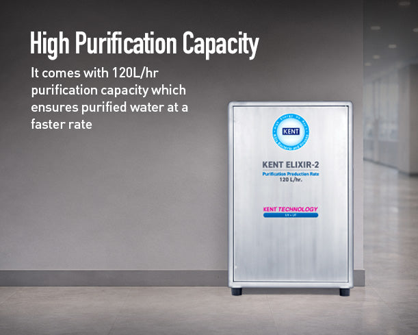 Kent Elixir 2 commercial RO water purifier with multiple pipes and control panel for clean drinking water.