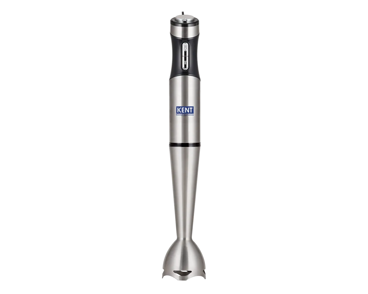 Kent Hand Blender with 400W motor, featuring a sleek design and multiple attachments for versatile blending tasks.