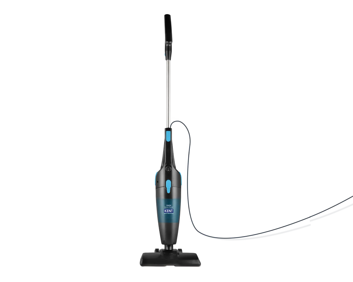 Kent Dash vacuum cleaner in black with a sleek design, featuring a compact body and adjustable hose for effective cleaning.