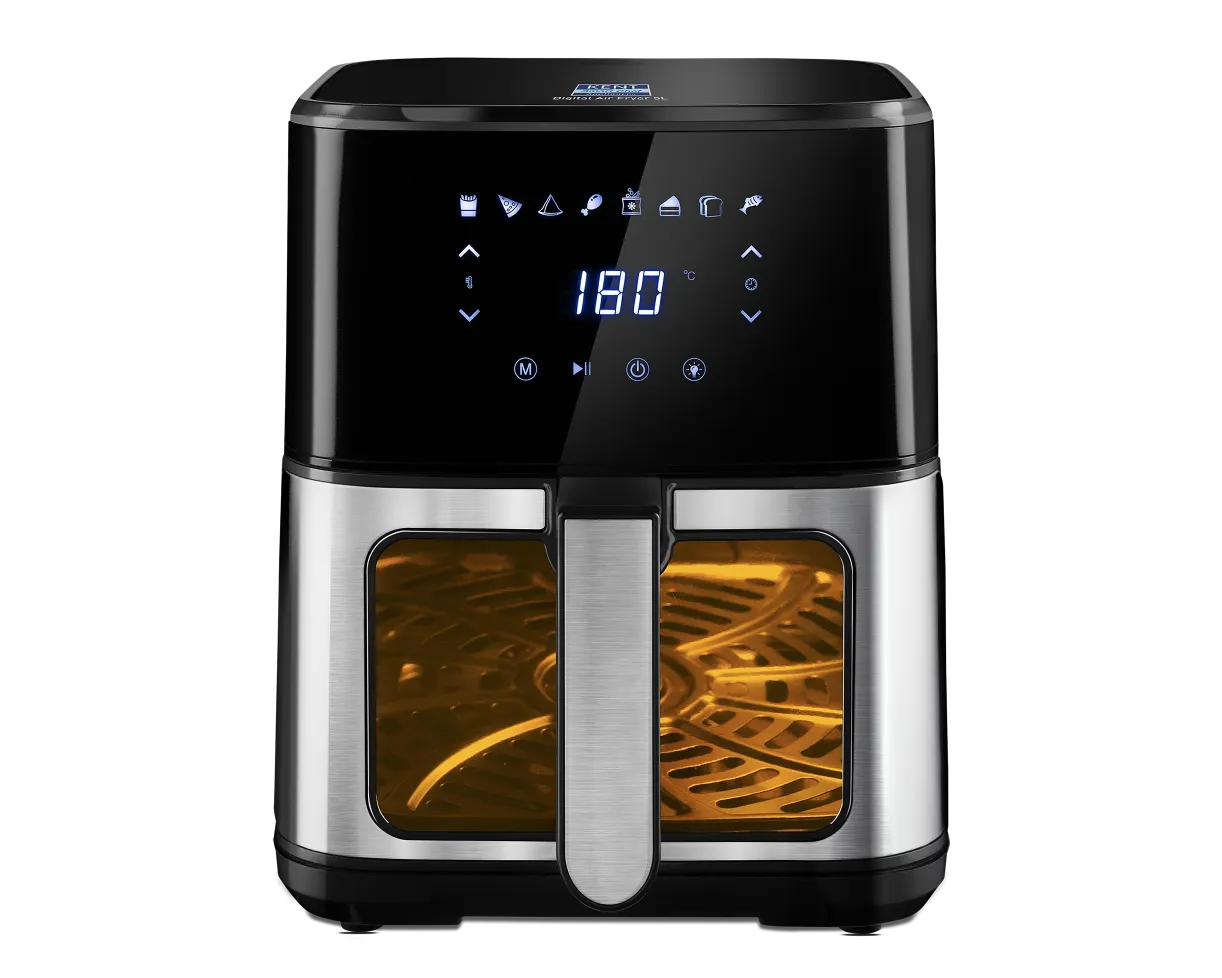 Kent Digital Air Fryer 5L with digital controls and sleek design, ideal for healthy frying and cooking at home.