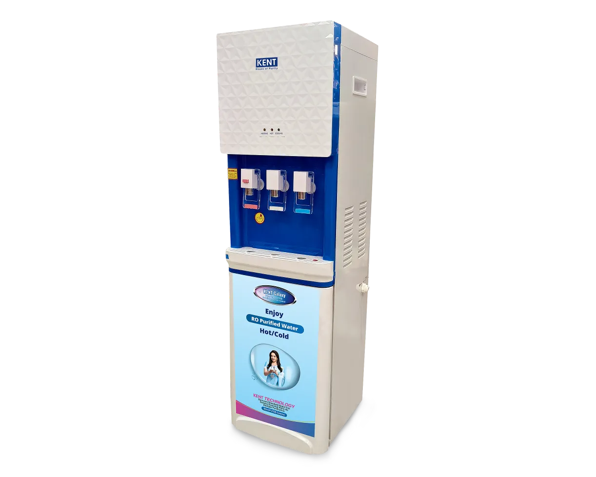 Kent Galaxy RO Water Purifier from Kent RO Systems showing the sleek white and silver design with digital control panel.