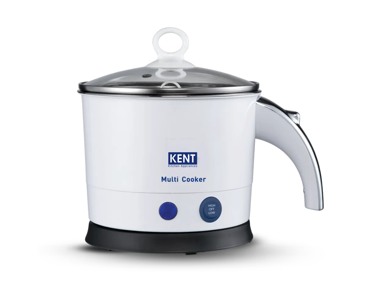 Kent Multi Cooker from Kent RO Systems, showing a modern kitchen appliance with digital controls and multiple cooking functions.
