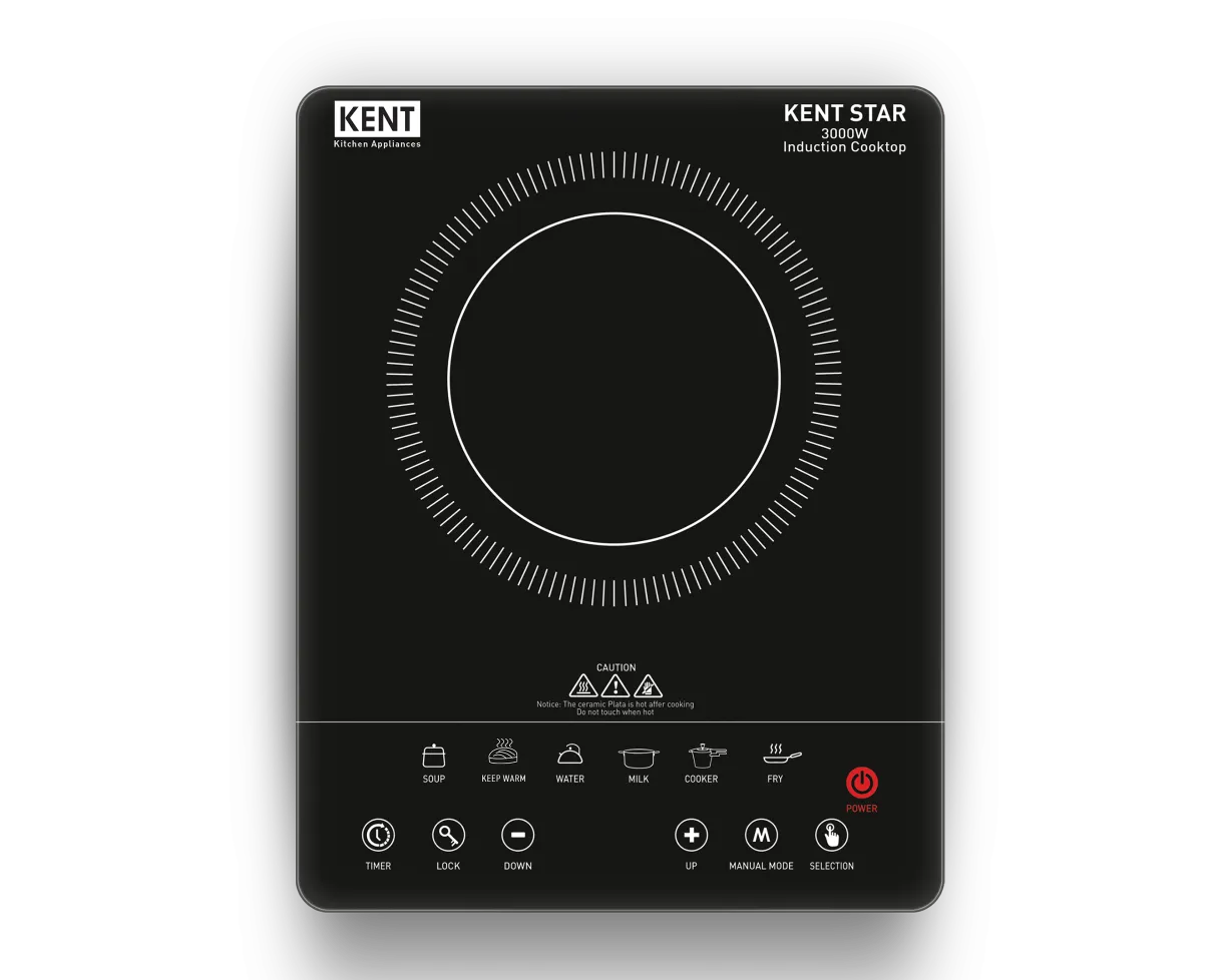 Kent Star Induction Cooktop by Kent RO Systems, sleek black surface with touch controls and cooking zones.