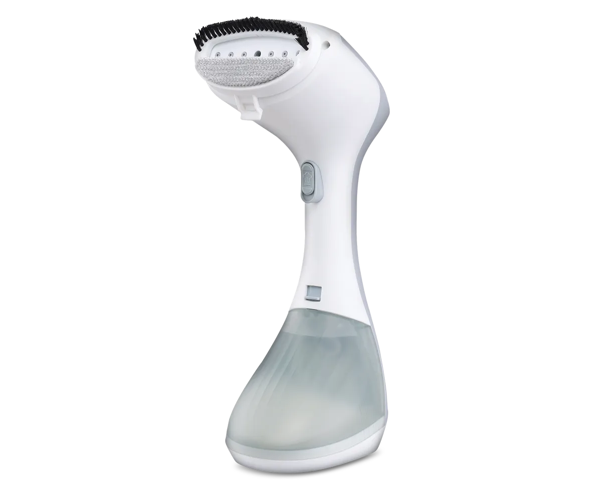 Kent Swift handheld garment steamer from Kent RO Systems, with a white body and ergonomic handle for quick wrinkle removal.