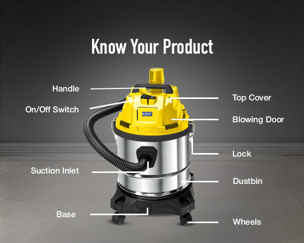 Kent Vortex Pro wet and dry vacuum cleaner, handheld and portable, with a sleek black design, suitable for household cleaning tasks.