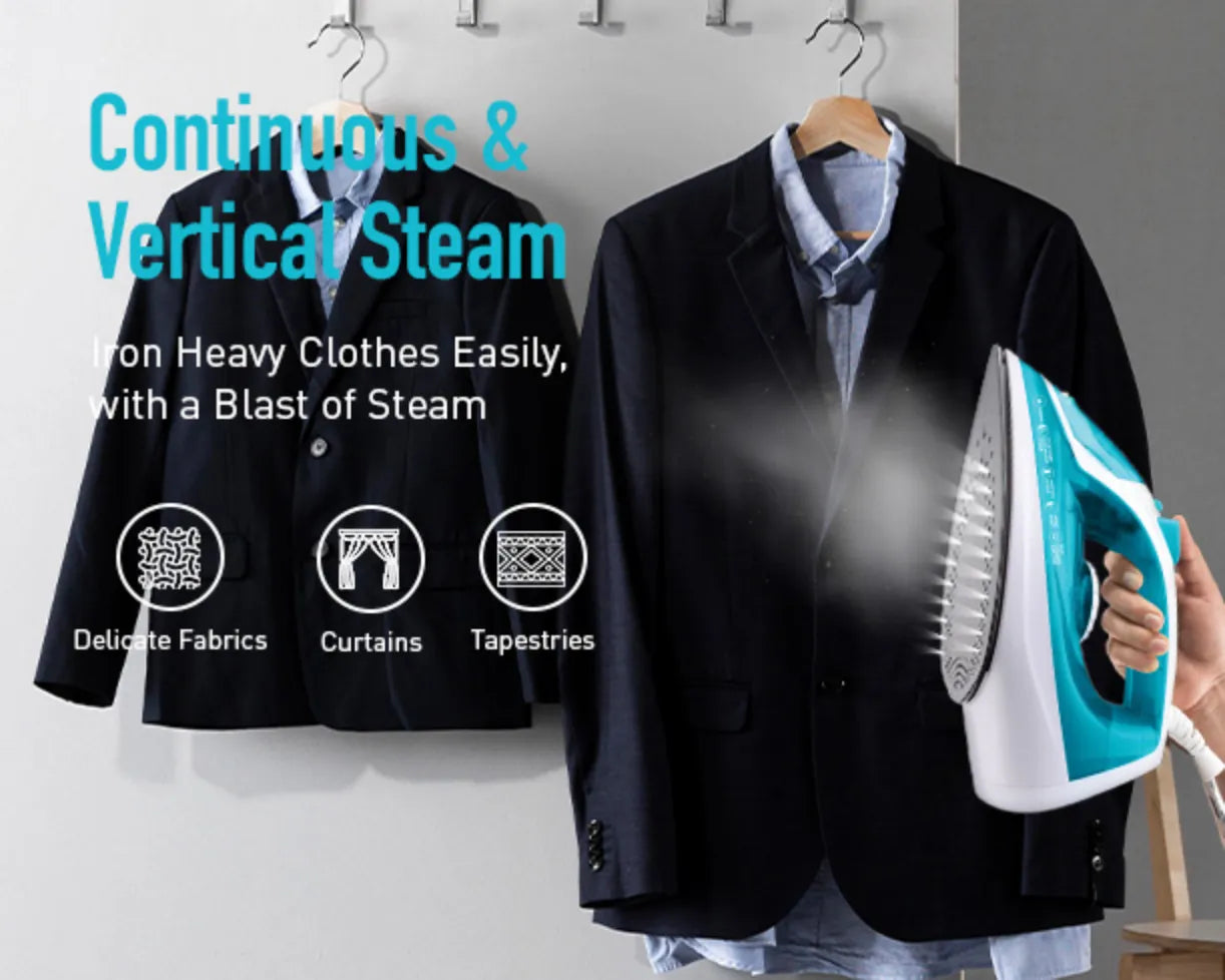 Kent Glide 1250 W steam iron with a sleek design, ceramic soleplate, and adjustable temperature control for effective ironing.