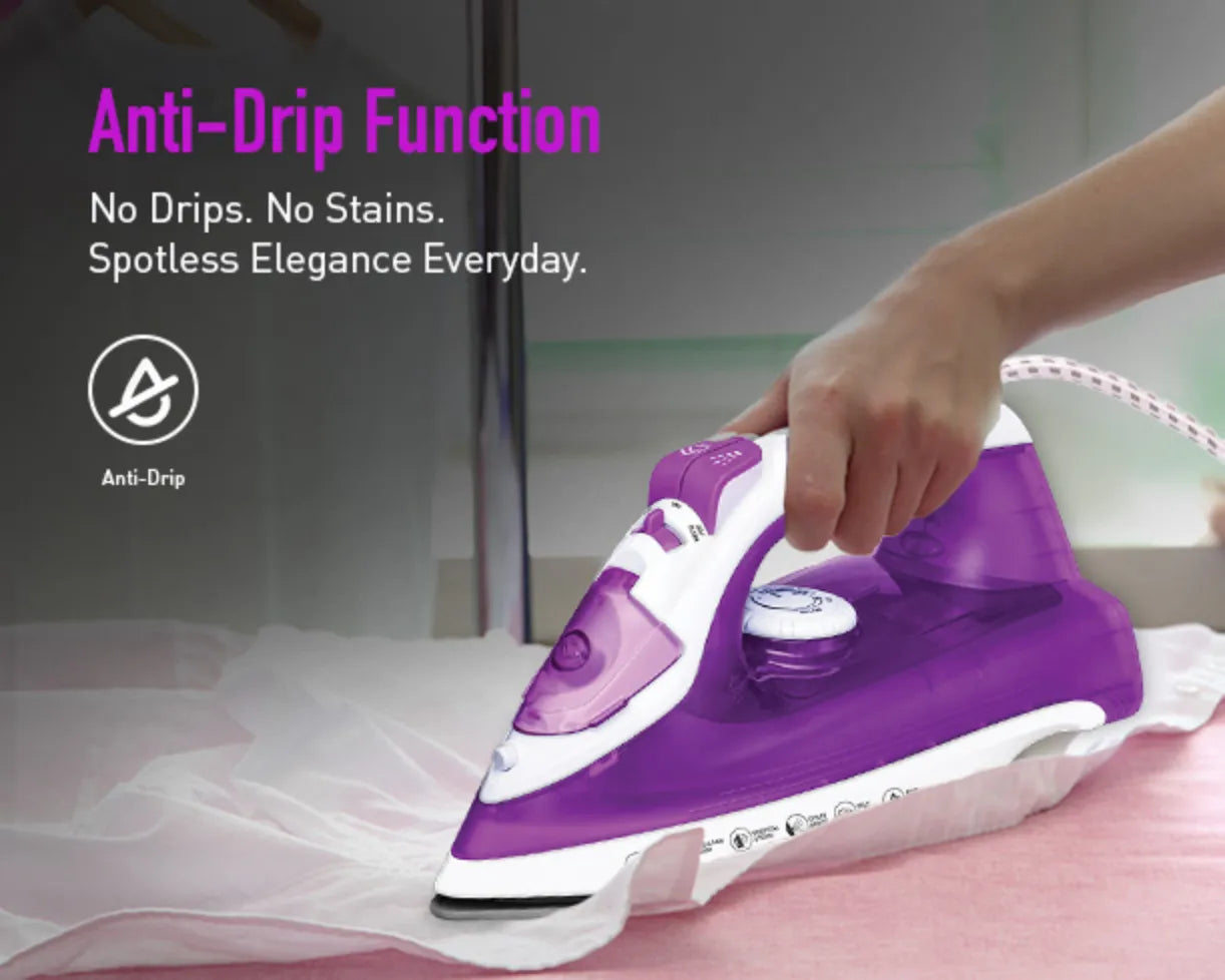 Kent Luxe 2000 W Steam Iron with steam control and ergonomic handle, ideal for smooth ironing of clothes.