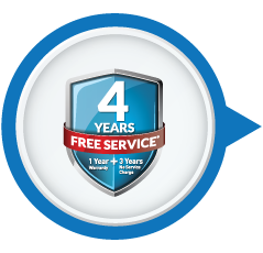 1 Year Warranty + 3 Years Free Service AMC 1 Year Warranty + 3 Years Free Service AMC