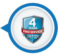 1 Year Warranty + 3 Years Free Service AMC